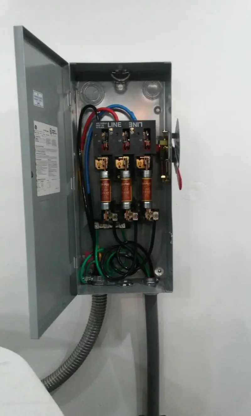 Three-phase disconnect switch installed for Electrical Wiring & Rewiring in Easton